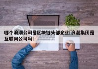 哪个浪潮公司是区块链头部企业[浪潮集团是互联网公司吗]